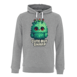 Дамски сив анорак с принт Cute But Sharp